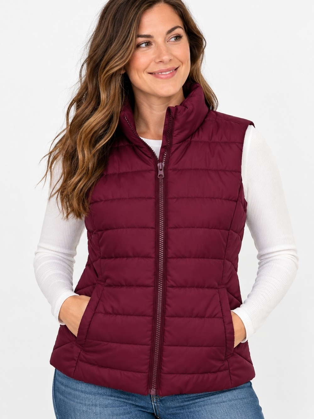 Aeropostale MED Burgandy Vest